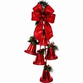 Holiday Time Christmas Decor 14.5" 5Pk Bells Gold, Indoor / Outdoor Use ...