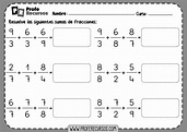 Ejercicios de SUMAS de 3 FRACCIONES | Preparado para IMPRIMIR