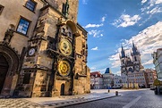 Prague Old Town Square And Astronomical Clock Tower, Prague, Cze ...