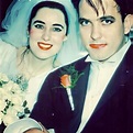 Robert Smith of The Cure with wife Mary Poole on their wedding day in ...