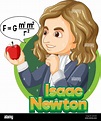 Portrait of Isaac Newton in cartoon style illustration Stock Vector ...