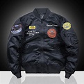 【現貨！】 USAF飛機刺繡飛行外套男 2020新款MA1飛行外套宇航員工裝外套空軍壹號夾克 經典港風棒球服外套 | 蝦皮購物