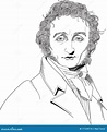 Retrato Cartoon Niccolo Paganini, Vetor Ilustração do Vetor ...