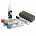 QUARTET Dry Erase Marker and Eraser Set: Plastic, Back/Blue/Green/Red ...