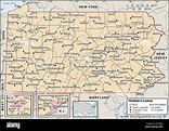 Political map of Pennsylvania Stock Photo - Alamy