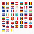 Conjunto de bandeiras de todos os países da Europa — Vetor de Stock ...
