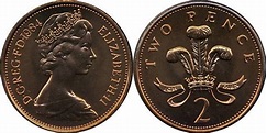 Pictures of UK Decimal Two Pence Coins