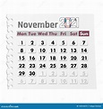 Calendario Noviembre De 2021 Ilustración del Vector - Ilustración de ...