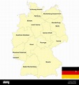 Detailed map of Germany with districts and borders Stock Photo - Alamy