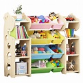 兒童實木玩具收納層架幼兒園寶寶多層玩具分類架子置物整理櫃收納箱