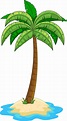 Premium Vector | Cartoon tropical palm tree with green leaves vector ...