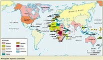 Historia: Mapa de los Imperios Coloniales.
