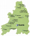 Mapa do Distrito da Guarda, Portugal