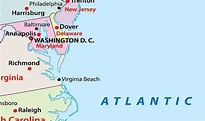 Mapa de Delaware - EUA Destinos