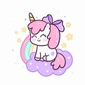 Dibujo De Unicornios Kawaii - rainbow unicorn float