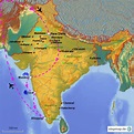 StepMap - Rundreise Indien 25 Tage - Landkarte für Indien