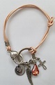 Pink Leather and Silver Charm Bracelet Ladies Charm Bracelet | Etsy ...