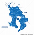 鹿兒島縣地圖簡單的藍色城市-插圖素材 [65688847] - PIXTA圖庫