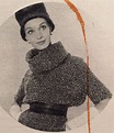 Maggy Rouff- 1958 Black & white tweed cowl neck sweater dress. Elle No ...