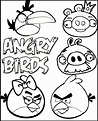 Dibujo para imprimir y colorear de Angry Birds al completo