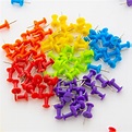 Assorted Color Push Pins (100/Pack) - Crown Office Supplies