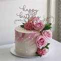 Birthday Cake With Flowers, 60th Birthday Cakes, Birthday Cakes For ...