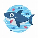 Tiburón bebé en concepto de estilo de dibujos animados | Vector Premium ...