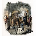 Dickens Christmas Carol 1843 Ebenezer Scrooge And Bob Cratchit Etching ...