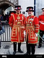 Beefeaters at The Tower of London Yeoman Warder in uniform Stock Photo ...