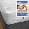 Queen Waterproof Zippered Vinyl Mattress Cover None Allergenic Bed Bug ...