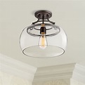 Franklin Iron Works Farmhouse Semi Flush Mount Ceiling Light Fixture ...