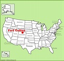 Fort Collins location on the U.S. Map - Ontheworldmap.com