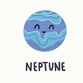 illustration of planet neptune with face in hand draw style 4342583 ...