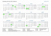 Calendario 2023 con días festivos en Mexico | Imprimir y descargar ...