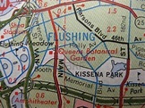 a close up view of a map with red and blue marker marks on the maps