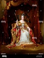 Queen Victoria du Royaume-Uni en robes de Coronation. Portrait de ...