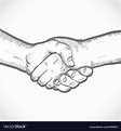 Sketch of two shaking hands Royalty Free Vector Image