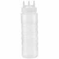 12 oz Clear Plastic Squeeze Bottle with White FLOWCUT Top