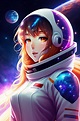 Lexica - Anime girl falling in space, distant in space suit beautiful ...
