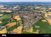 , Overview of Beelen from the south, fields meadows, agriculture ...