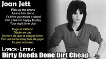 Joan Jett Dirty Deeds Done Dirt Cheap (Lyrics Spanish-English) (Español ...