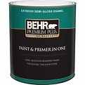 Behr Premium Plus Exterior Paint & Primer in One, Semi-Gloss Enamel ...