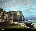 El acantilado de Etretat después de la tormenta", óleo sobre lienzo ...
