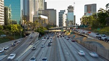 Downtown Los Angeles Traffic Freeway At Stock Footage SBV-316179700 ...