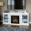 Frederick Entertainment Center Electric Fireplace in White by Real ...