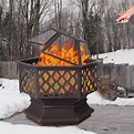 SEGMART 24" Fire Pit for Patio, HexShaped Steel Fire Pit with Flame ...