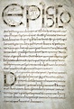 A letra carolina, minúscula carolingea, escrita durante o reinado de ...