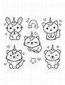 Animaux licorne kawaii stamp gratuit - Artherapie.ca | Coloriage kawaii ...