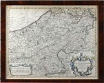 “A map of the county of Flanders by William de l’Isle.” Ingekleurde ...