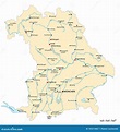Mapa Vectorial Del Estado De Baviera Con Las Principales Ciudades ...